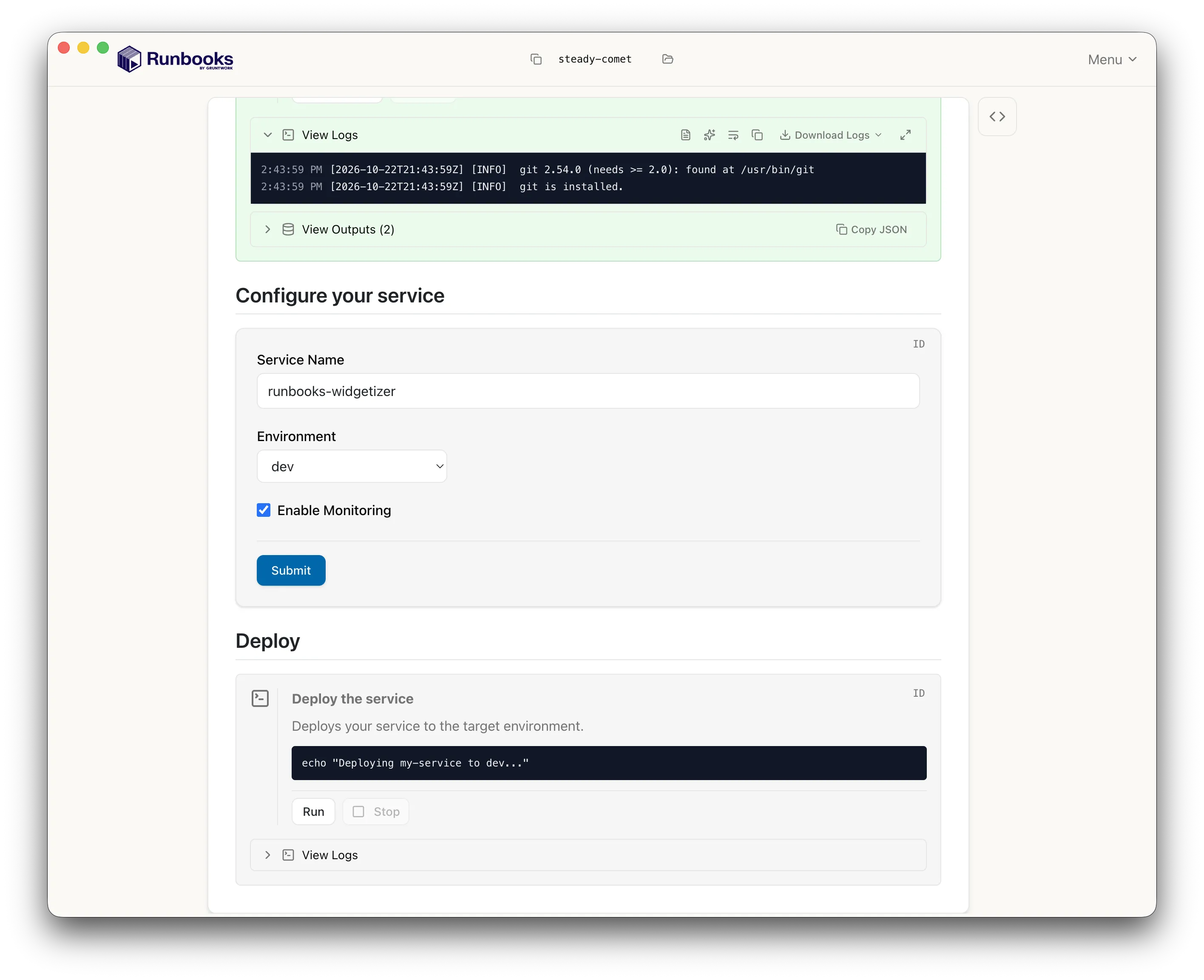 Configure your service form